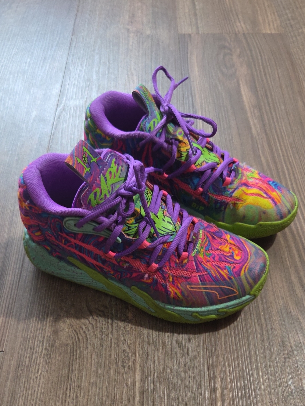 Puma LaMelo Ball Multicolor Athletic Shoes - Purple & Green